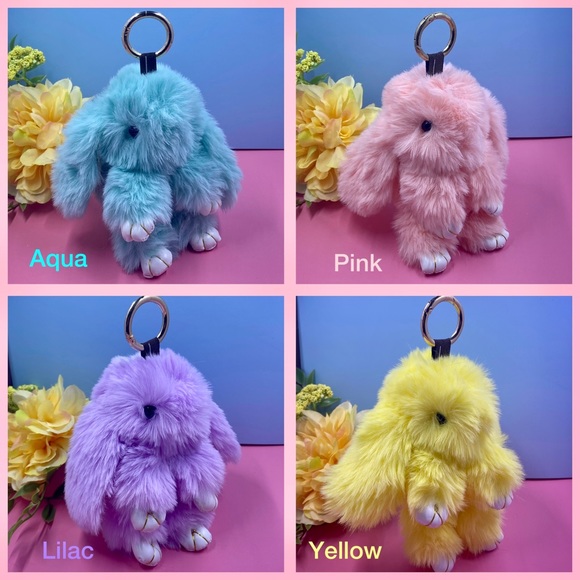 Fluffy ✨Bunny✨Keychain🌸Multiple Colors! - Picture 2 of 4